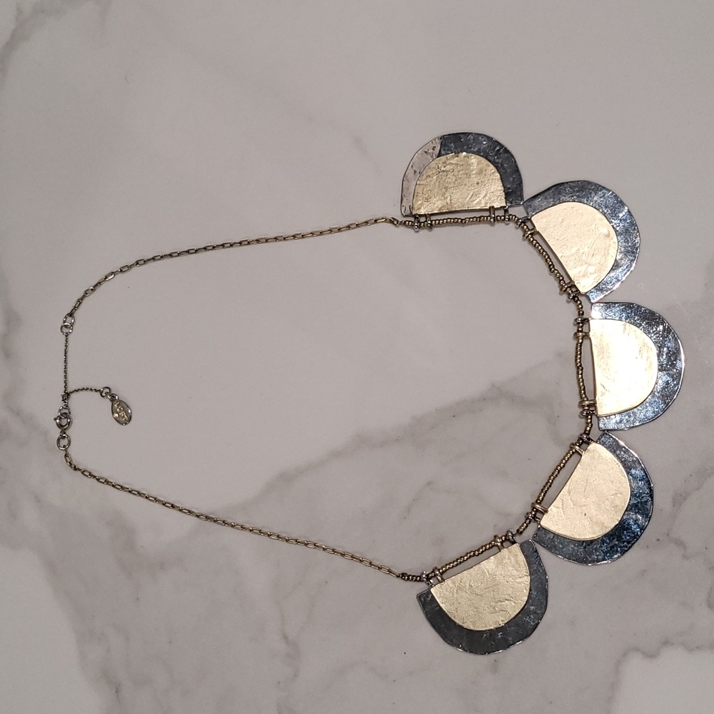 LOFT silver and gold statement necklace